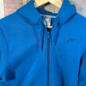 Nike Sportswear Teal Blue Full Zip Fleece Hoodie Womens Large L Embroidered Logo thumbnail 4
