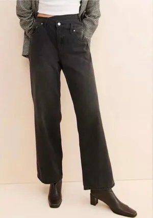 Pistola Black Crossover Denim Wide Leg Jeans thumbnail 1