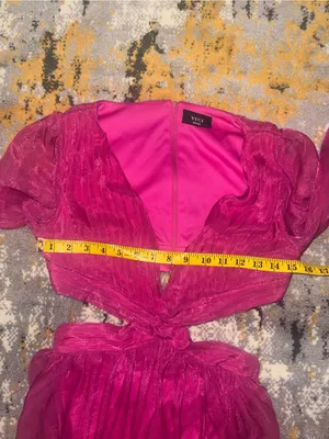 NWOT VICI Fuchsia Long Sleeve Cutout Maxi Dress SIZE SMALL thumbnail 4