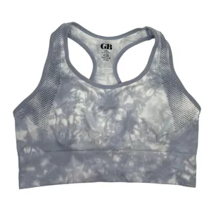 Gianni Bini Size L / XL Sport Bra Grey Tie Dye Seamless Racerback No Padding thumbnail 1