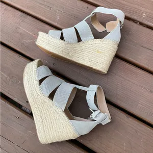 Marc Fisher Womens Mladore Leather Espadrille Platform Wedge Sandals thumbnail 5