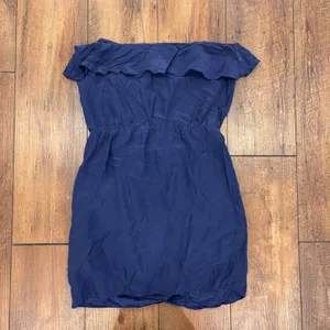 Amanda Uprichard Joan Dress Silk Strapless Navy Ruffle Mini Tulip Hem Womens M thumbnail 5