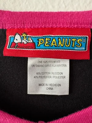 Peanuts Black and Pink Graphic Pajama Sleep Shirt One Size thumbnail 3