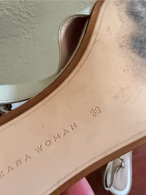 Zara Cream Patent Slingback Kitten Heels thumbnail 6