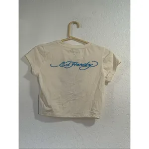 Ed Hardy Ladies Cropped Tee Size M Eagle Rose Anchor shirt top thumbnail 3
