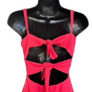 Lucy in the Sky Aubrey Ruffle Dress in Red Coral Sz S Open Back Mini‎ Preppy thumbnail 3