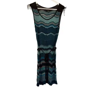 I.N.C. NWT International concepts blue chevron knit dress coverup M thumbnail 2