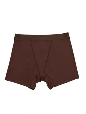 White Fox slow life boyfriend boxer shorts size Small in chocolate brown thumbnail 3