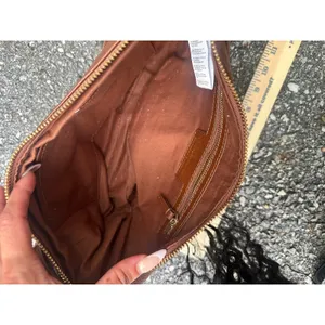 Ashwood Brown Pebbled Leather Crescent Hobo Shoulder Bag Cognac Gold Hardware thumbnail 5