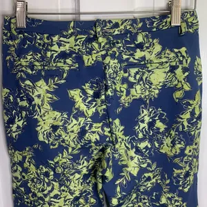 Soft Surroundings Elisabetta Blue Green Floral Gold Detail Pants W-045 Sz XS thumbnail 7