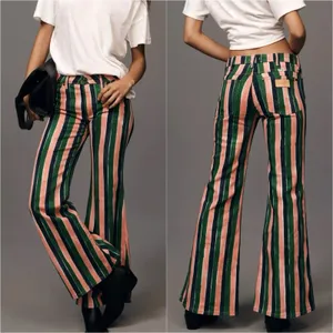 Wrangler Wanderer Mid Rise Bell Bottoms in sandía stripe size 24 thumbnail 8