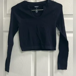 PacSun Contour Women’s Black Long Sleeve Ribbed Crop Top - Size XS - VGUC thumbnail 1