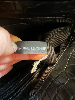 Vintage Ann Taylor Black Croc Embossed Leather Shoulder Bag Brass Hardware 90s thumbnail 8