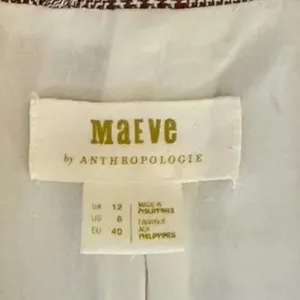 NWOT Maeve by Anthropologie Plaid Double-Breasted Blazer - Taupe/Beige size 8 thumbnail 4