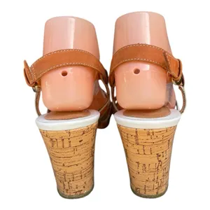 Aerosoles White Gold Tan Leather Strappy Slingback 3" Heel Sandals Size 8 Boho thumbnail 9