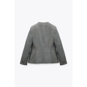 ZARA‎ TAILORED HOUNDSTOOTH BLAZER thumbnail 4