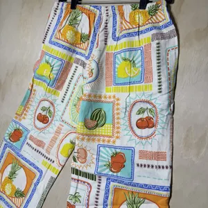 Cali 1850 Womens M Fruit Print Linen Blend Wide Leg Pull On Beach Resort Pants thumbnail 8