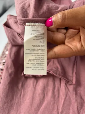Free People Dusty Rose Sequin-Sleeve Pocket Long Sleeve Tee thumbnail 8