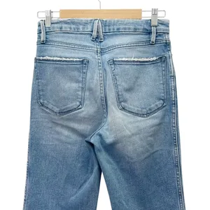 Good American Good Curve Straight Jeans Medium Wash Fray Pockets Size 26 | 2 thumbnail 6