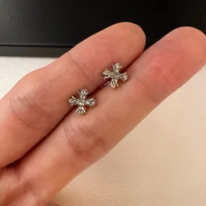 8mm CZ Cross Stud Earrings for Men Women Streetwear Hip Hop Punk Unisex Style thumbnail 7