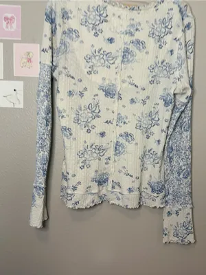 We The Free Clover Top in Ivory Combo FREE PEOPLE XL coquette whimsy coastal thumbnail 4