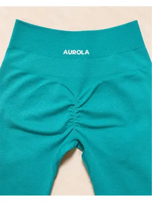 AUROLA Teal Seamless Scrunch‎ Butt High Rise Compression Leggings XS thumbnail 5