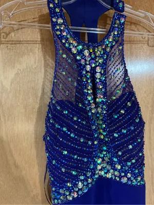 Elegant Deep Purple Beaded Evening Dress thumbnail 2