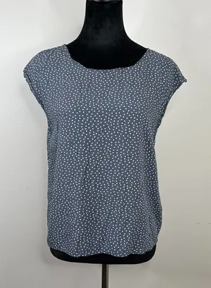 Abercrombie & Fitch Polka Dot Button Back Thick Strap Tank‎ Cap Sleeve Top thumbnail 1