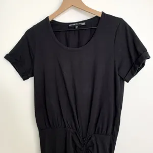 Veronica Beard Pima Cotton Ruched Black Mini Dress Womens Small thumbnail 7