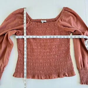 Madewell Lucie Bubble-Sleeve Smocked Top Peasant Blouse thumbnail 3