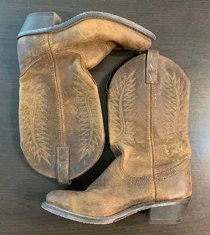 Laredo 51099 Womens Brown Leather Western Cowgirl Rodeo Boots Size 6M Distressed thumbnail 1