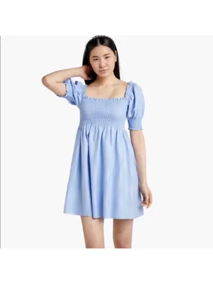 Hill House Athena Blue Glitter Smocked Nap Dress Size Small thumbnail 6