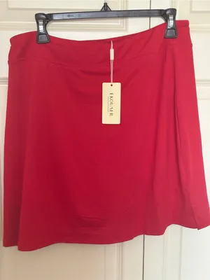Ekouaer Women's Red Athletic Skort NWT thumbnail 4
