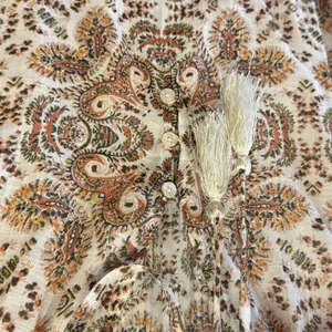 Artesia Boutique Sleeveless Boho Paisley Sleeveless Top Brown and Cream Medium‎ thumbnail 6