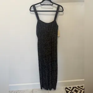 Universal Thread Smocked Boho Jumpsuit Dark Floral Tie-Cuff Cottagecore Festival thumbnail 6