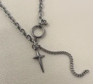 Cross Pendant Necklace for Men Women Streetwear Hip Hop Punk Unisex Necklace thumbnail 2