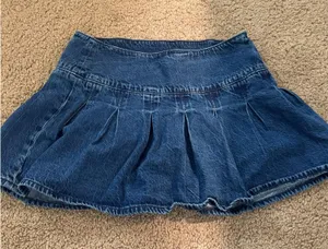 American Eagle Pleated Jean Skirt thumbnail 1