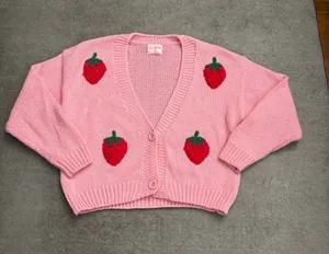 Mure + Grand Strawberry Puff Cardigan Kawaii Pink Red Women’s thumbnail 1