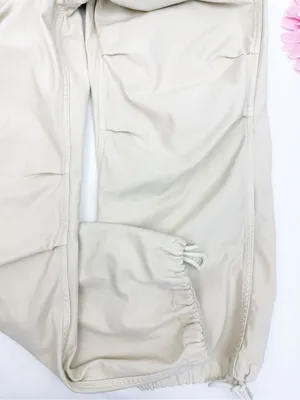 Tna X Aritzia Cache Cargo Parachute Pant Darted Barrel Beige Jogger Cotton thumbnail 12