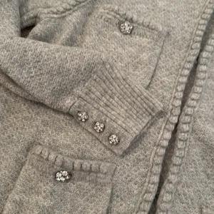 J.Crew Embellished Cardigan Lady Jacket Grey Rhinestones Medium thumbnail 3