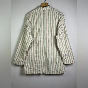 Maeve by Anthropologie Women’s Textured Cotton Stripe Blazer Jacket Relaxed Sz M thumbnail 7