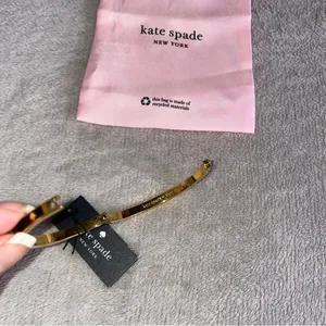 Kate Spade Enamel Gold Tone Spot The Spade Bangle Bracelet thumbnail 6