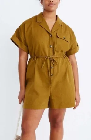 Madewell Safari Romper In Distant Olive Size Extra Small‎ thumbnail 1