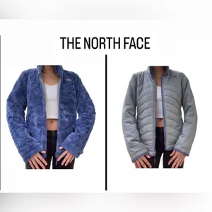 THE NORTH FACE winter reversible blue gray mossbud swirl jacket top women’s M thumbnail 2