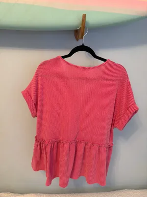pink ribbed blouse jolie size M Size M thumbnail 2