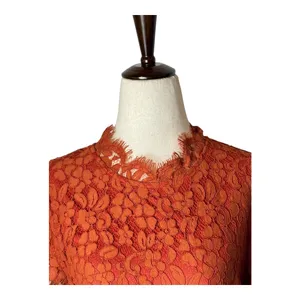 Endless Rose Bodysuit Women Small Orange Lace Cutout‎ Back Long Bel Sleeve NWT thumbnail 5