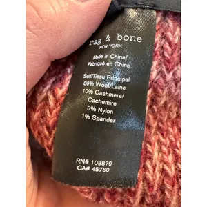 Rag & Bone Women's Wool Blend Heritage Beanie Winter Hat Burgundy $165 thumbnail 6