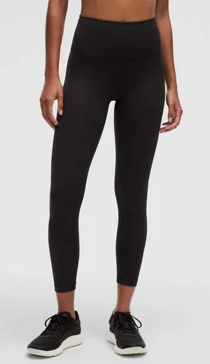 Lululemon Wunder Train High-Rise Tight 25" Size 0 Geo Tile Emboss Black thumbnail 1