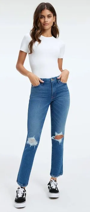 Good American Good Curve Straight Jeans Indigo 337 8/29 thumbnail 1