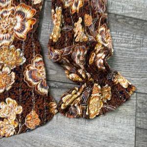 Shyanne Floral Blouse - Brown and Gold thumbnail 7